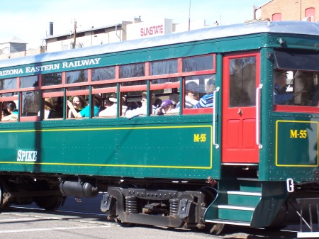 Trolley in downtown Globe - Spring 2006
