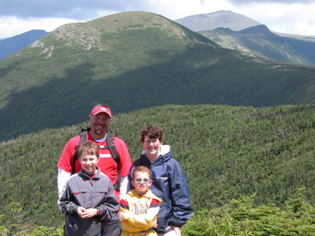 Joanne and family hiking in the White Mountains