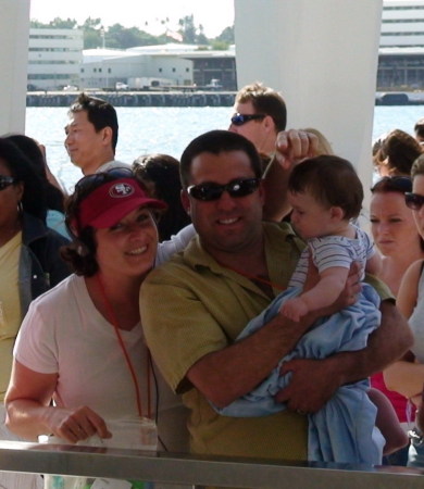 Chris, me and the baby at Pearl Harbor Memorial