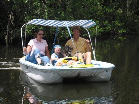 Pedal boating Joe's Creek, 2007