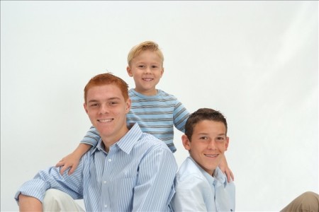 Sons Ryan (18), Nicholas (4) and Sean (14)
