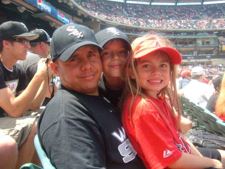 Me, little Tavi and Daughter Jaylen(TRADER) at Angels Stadium to watch the Sox sweep the Angels.