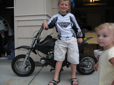 Hayden and his dirt bike!