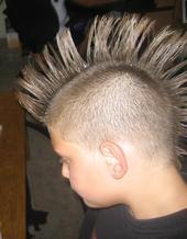 Zachary with his mohawk