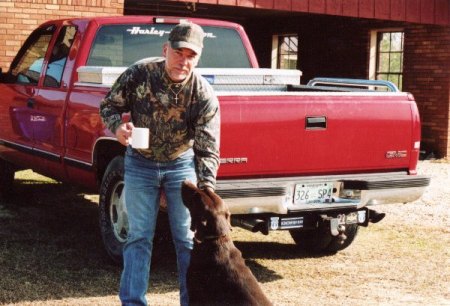 DICKY AND OUR CHOCOLATE LAB "LUKE"