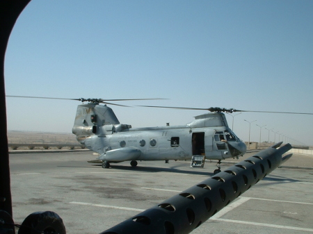 My Gunner checking out my WingMan Haditha Damn Iraq