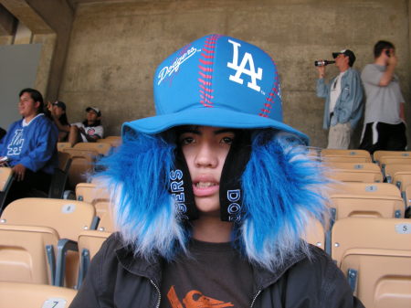 Lil Dominic at the Dodger vs. Cubs Game 2007