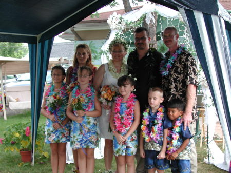 all of us with the bride and groom