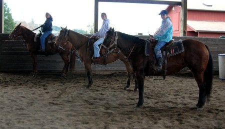 Riding at the ranch.