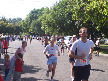 At the finish line of my first marathon.