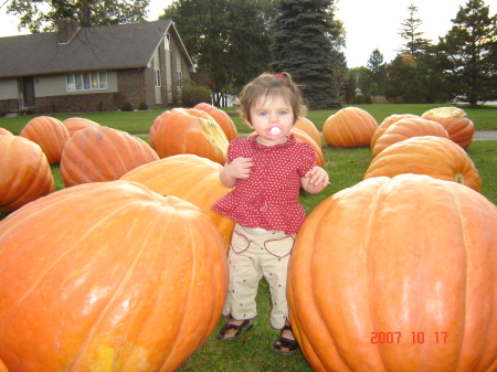 Abby and some pumpkins