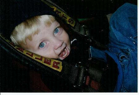 Ashton driving his go-cart in the Smokey Mountains!