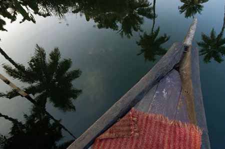 Kerala-boat and reflection