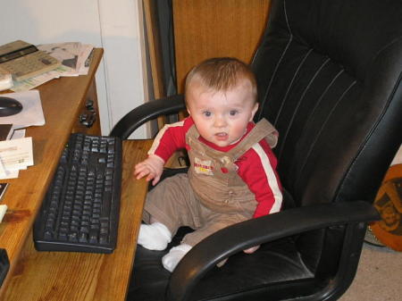 Wyatt at computer