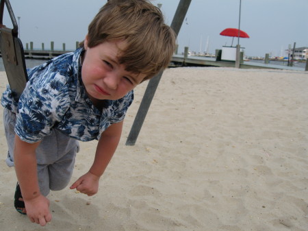 Aidan at the beach