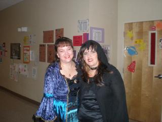 Cindy and fellow teacher at PPA = Halloween