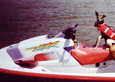 Baby on my jet-ski!!! She LOVES to ride w/me..