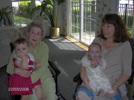 Victoria, Kaden (at 3 months old), me, and my mom