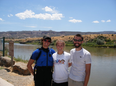 Evan Larissa and Adam on kayak trip down the Colorado River June 07