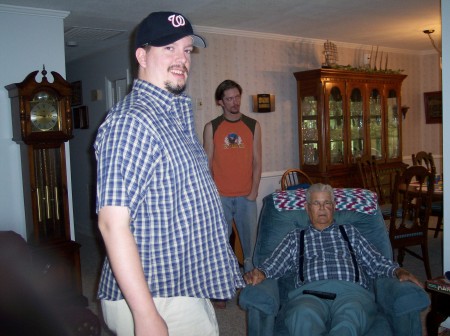 My son Chris, (My Dad (right) and my son Shane (in background)