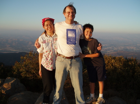 With my wife Yoko and my second son Daniel at the top of Cowles Mountain in San Diego.