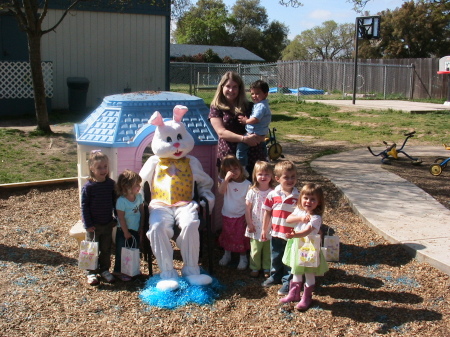 Marlee's class with the Easter Bunny