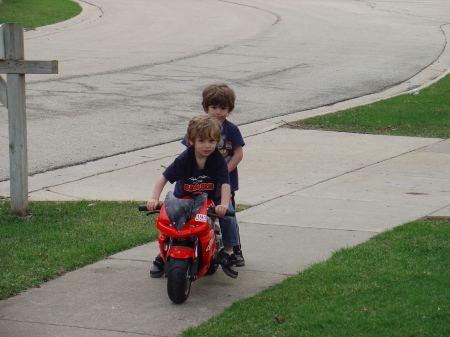 Nick helping his brother Vince