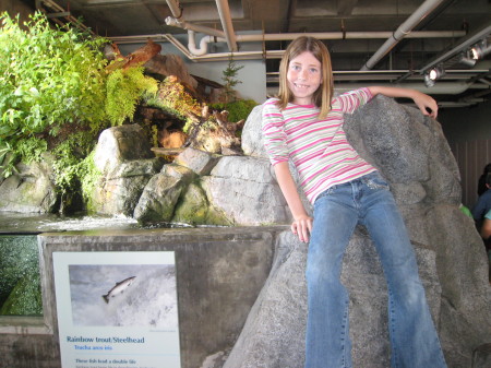 My daughter Taylor Strikin' a pose at Monterey Bay Aquarium.