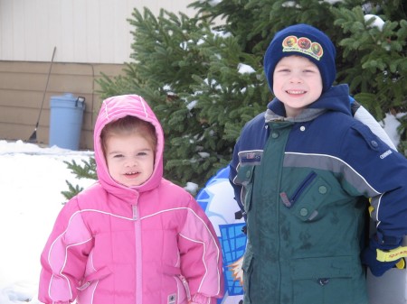 Brady and Brooke snow day