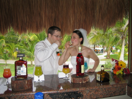 10 minutes after wedding in Mayan Riveria Dec 23, 2004