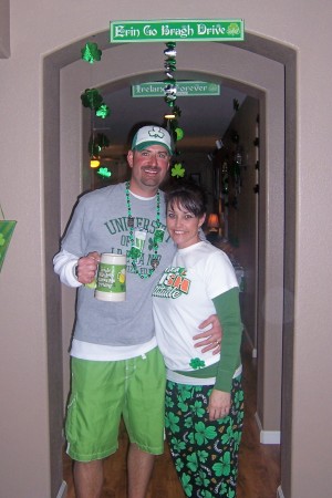 Greg and I celebrating St. Patrick's Day.