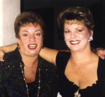 Peggie's Mother Gini and Peggie at Spaghettini's Seal Beach show! 1991