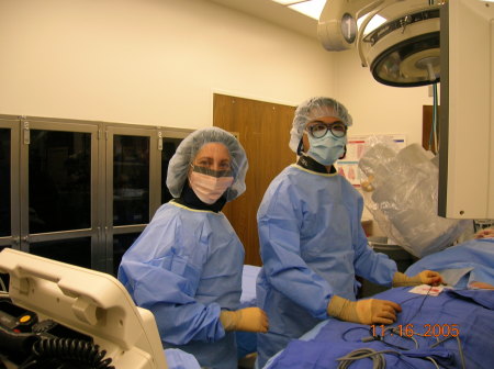 Myself and Dr. Scott Lee at work.