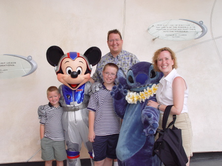 The Family with Space Mickey and Stitch