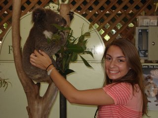 Kristin in Australia with a Koala