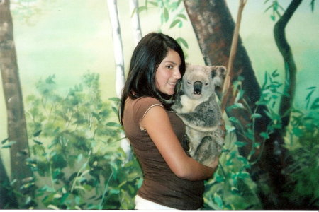 my dughter devin in austrelia with a koala