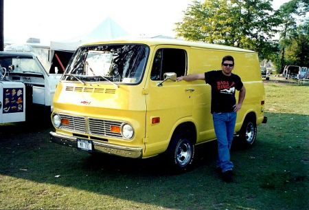 A recent photo of me and my 1968 chevy van
