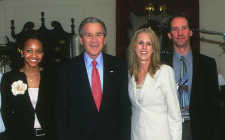 Melodee with President Bush at the White House Jan 2006