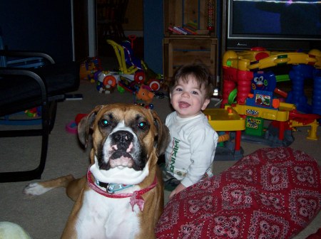my son ryder and our dog Brady - winter 05
