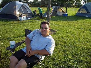 Just kicking back  with my son camping.