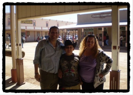 Zachary with his Parents Tombstone,Arizona