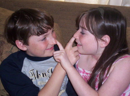 My little nose pickers! 2008