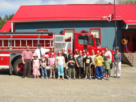 Our school with Husband and firetruck