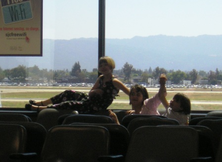 My girls at the San Jose Terminal July 2008