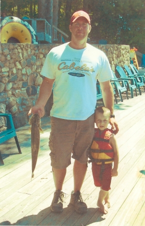 Me and my son Nate after a day on the lake.