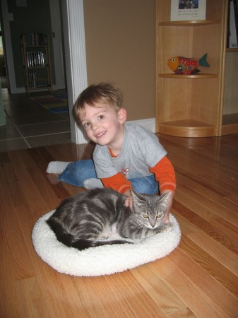 Jackson & our cat Gnocchi