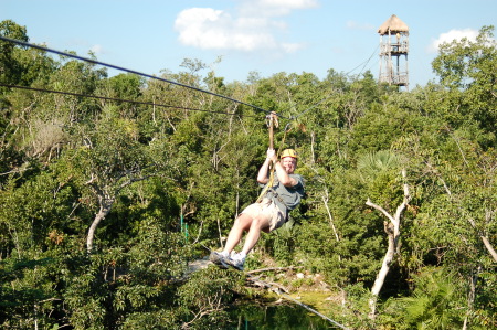 Zip Lining it in Mexico.