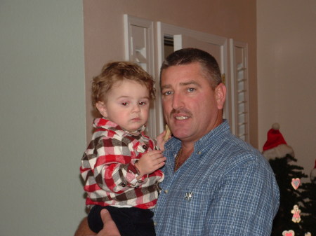 Great Uncle Darrell with Great Nephew Bo, X-mas 2006