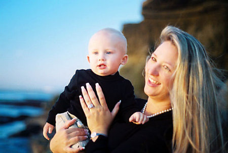 Tyler and Mommy at the Beach