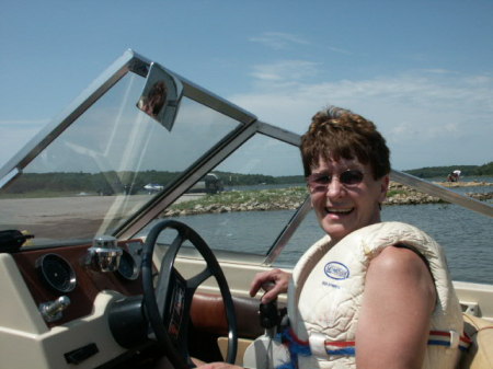 Cindy likes to drive the boat!